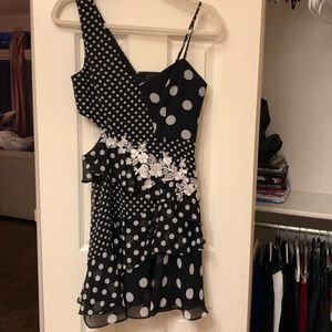 Bcbg chiffon sun dress with cut out side